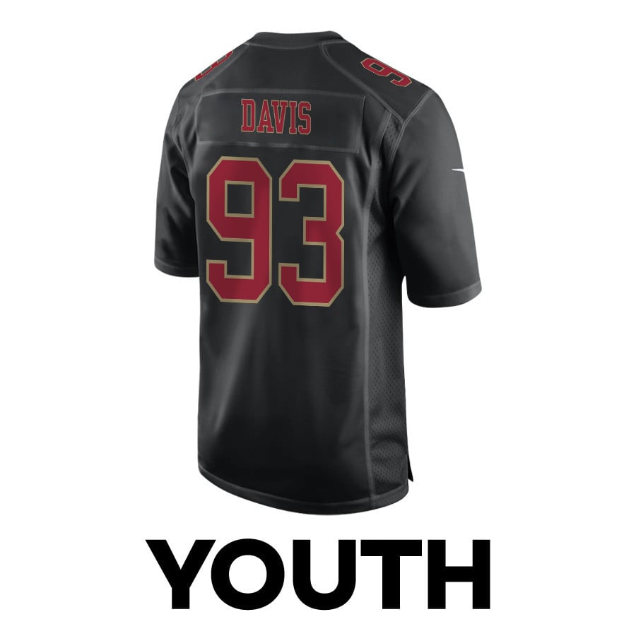 Kalia Davis 93 San Francisco 49ers Super Bowl LVIII Patch Fashion Game YOUTH Jersey - Carbon Black