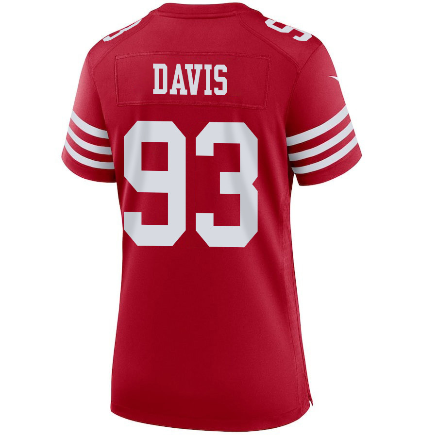 Kalia Davis 93 San Francisco 49ers Super Bowl LVIII Patch Game Women Jersey - Scarlet