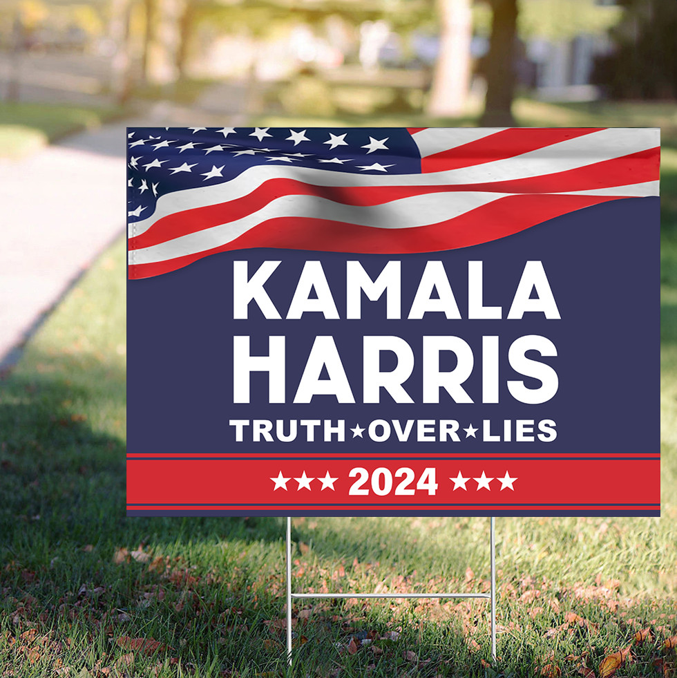 Kamala Harris 2024 Truth Over Lies Yard Sign Support Harris For President Lawn Sign