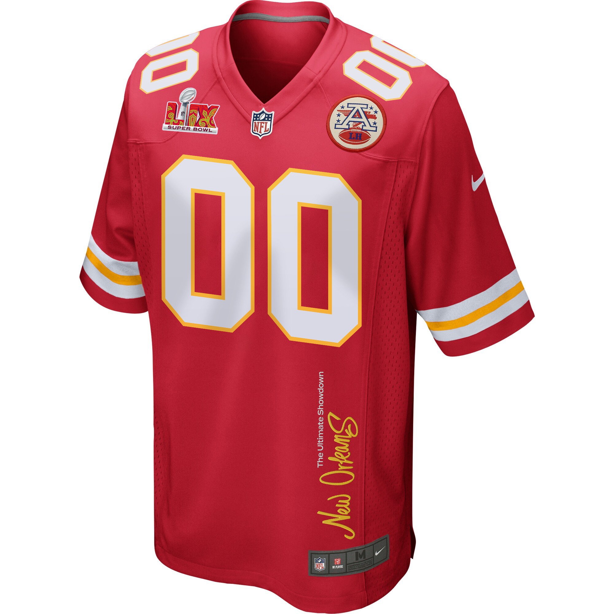 Kansas City Chiefs Super Bowl LIX 'New Orleans - The Ultimate Showdown' EMBROIDERED Game Men Custom Jersey - Red
