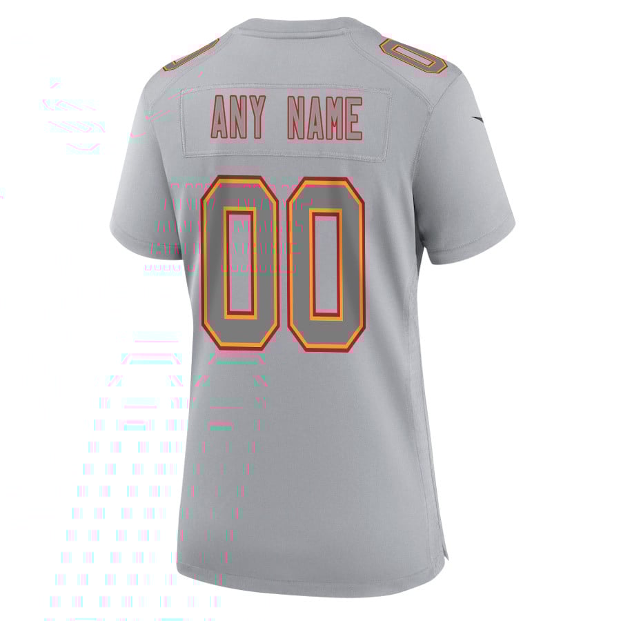 Kansas City Chiefs Super Bowl LVIII Champions 4 Stars Patch Atmosphere Fashion Game Custom Women Jersey - Gray