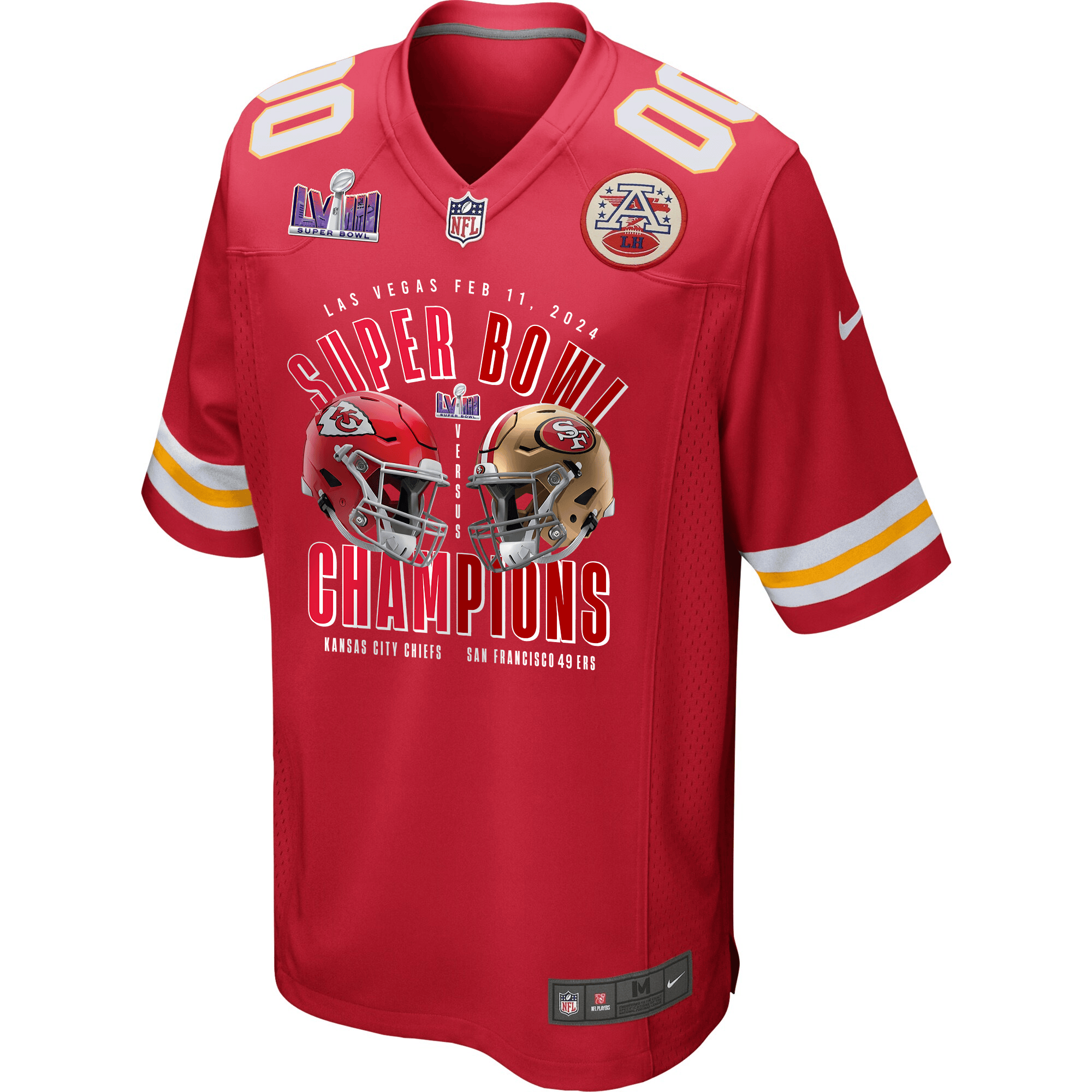 Kansas City Chiefs vs. San Francisco 49ers Super Bowl LVIII Matchup Game Custom Men Jersey – Red