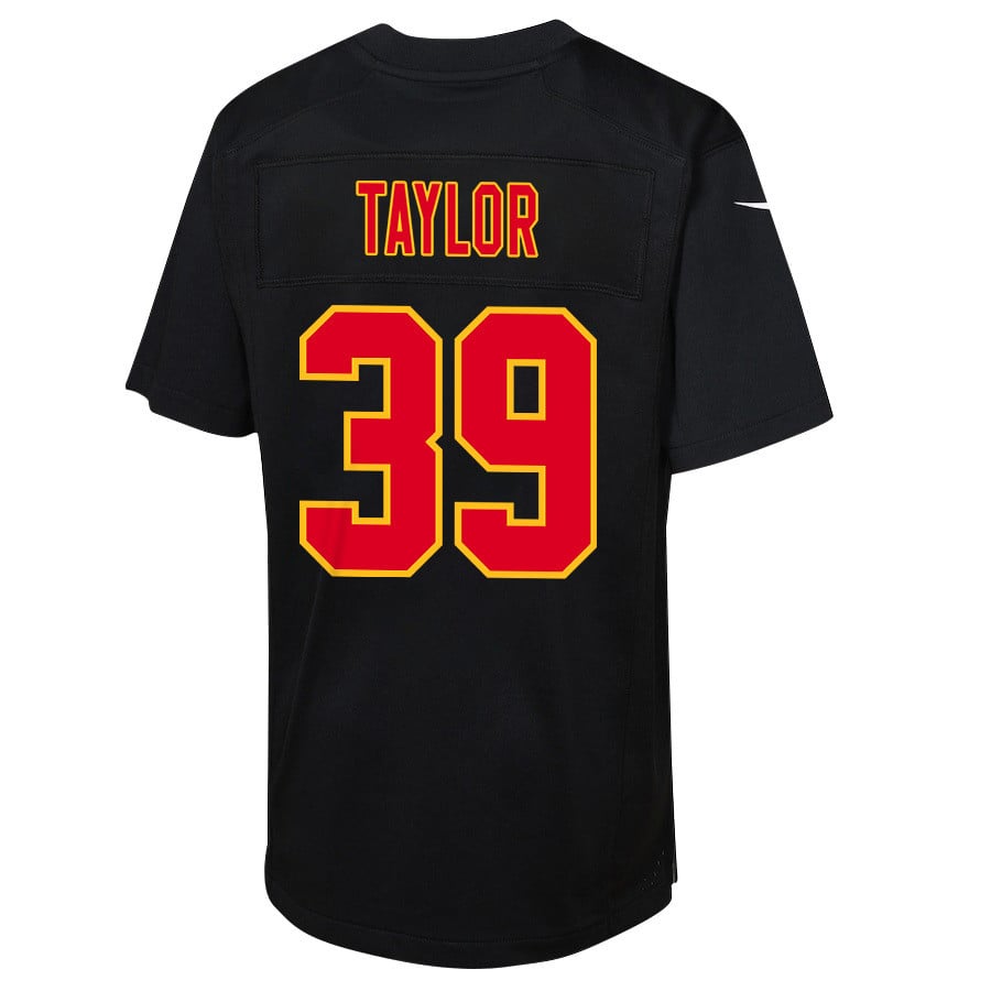Keith Taylor 39 Kansas City Chiefs Super Bowl LVIII Champions 4X Fashion Game YOUTH Jersey - Carbon Black