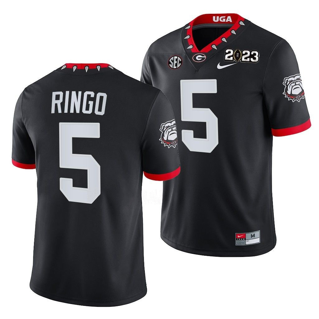 Kelee Ringo Georgia Bulldogs 2023 National Championship College Black Football Jersey