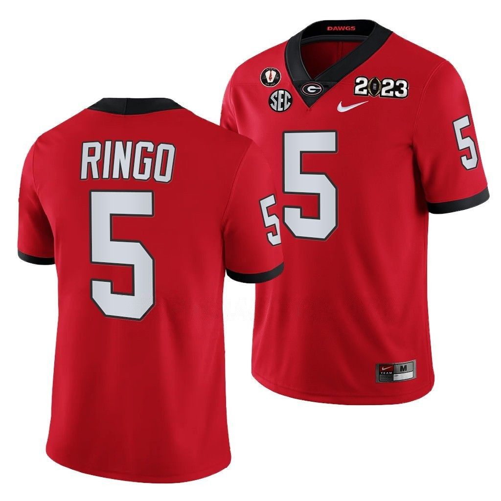 Kelee Ringo Georgia Bulldogs 2023 National Championship College Red Football Jersey