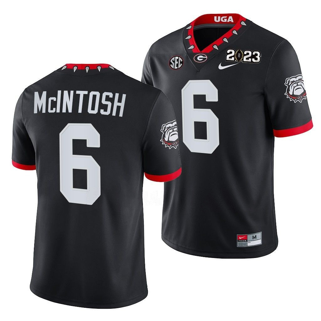 Kenny McIntosh Georgia Bulldogs 2023 National Championship College Black Football Jersey
