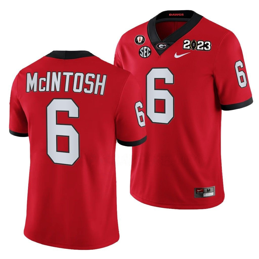 Kenny McIntosh Georgia Bulldogs 2023 National Championship College Red Football Jersey