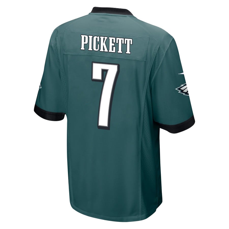Kenny Pickett 7 Philadelphia Eagles Super Bowl LIX New Orleans Patch Game Men Jersey – Midnight Green
