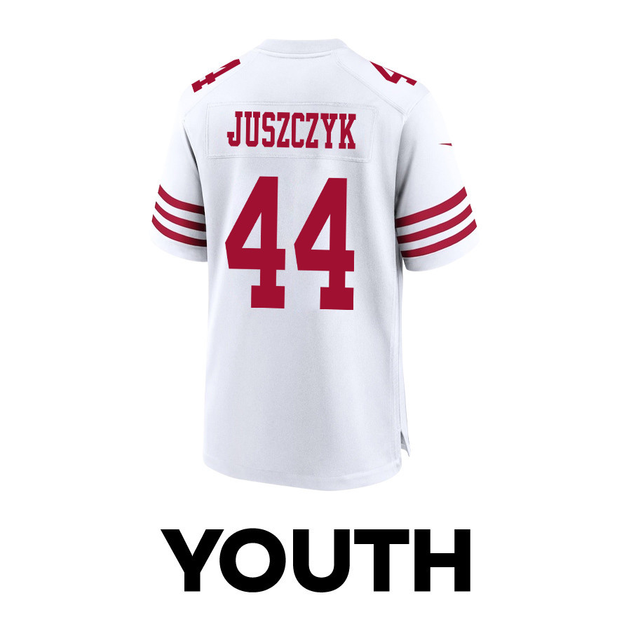 Kyle Juszczyk 44 San Francisco 49ers Super Bowl LVIII Patch Game YOUTH Jersey - White