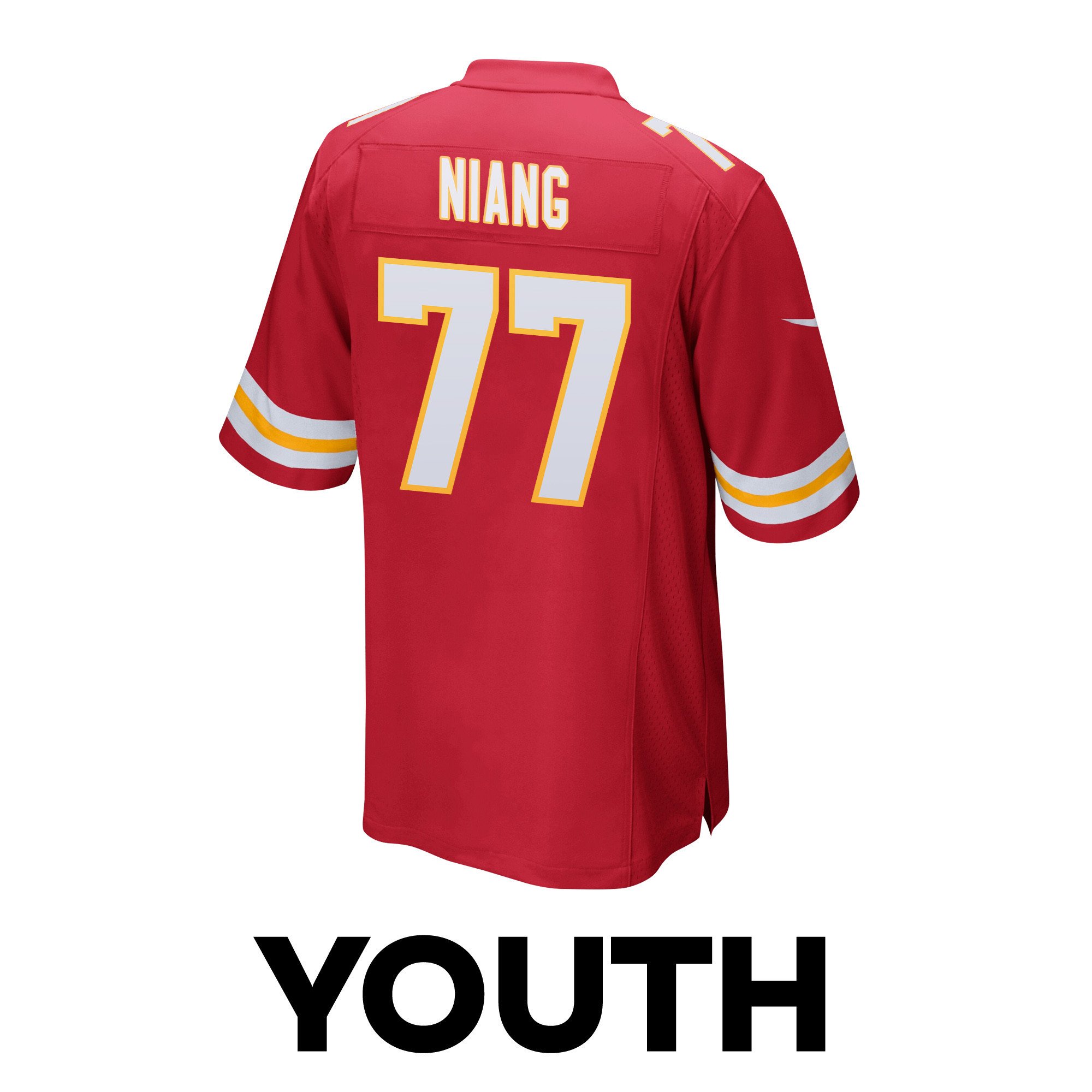 Lucas Niang 77 Kansas City Chiefs Super Bowl LVIII Champions 4X Game YOUTH Jersey - Red