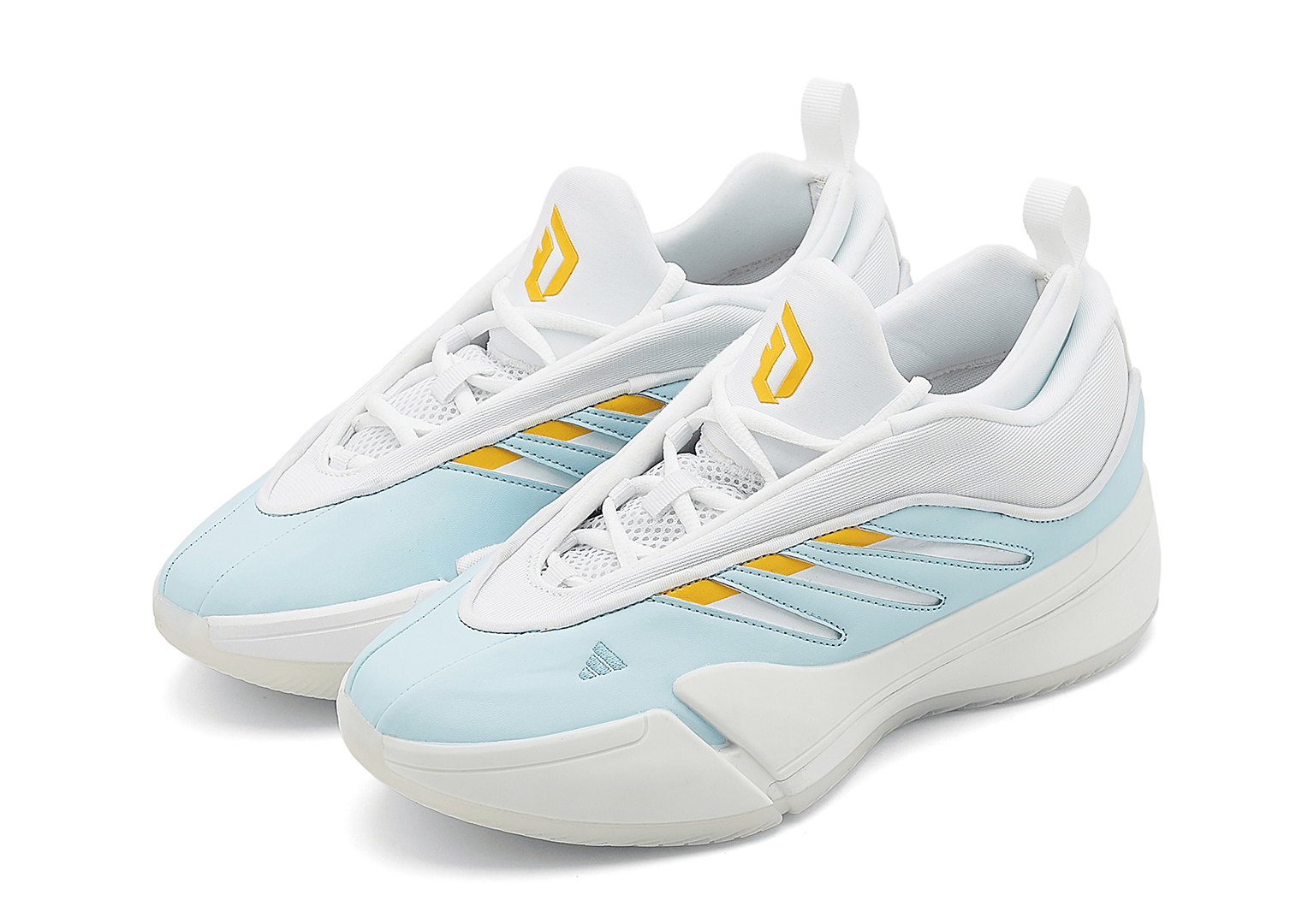 Men's Adidas Dame 9 7-13 White Blue Shoes