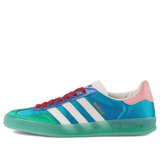 Men's Adidas x Gucci Gazelle Light Blue Silk Shoes