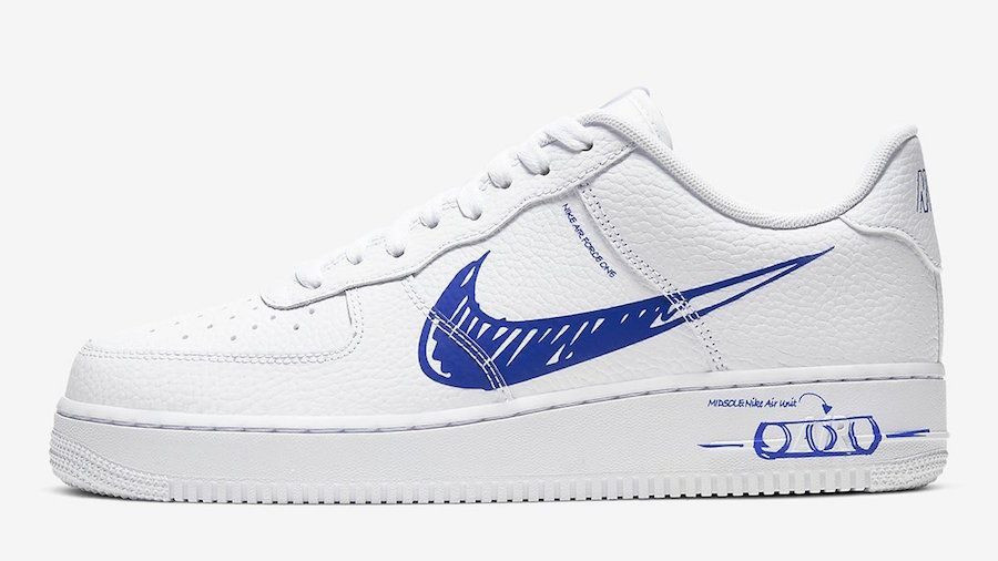 Men's Air Force 1 Low Sketch Pack Blue Shoes