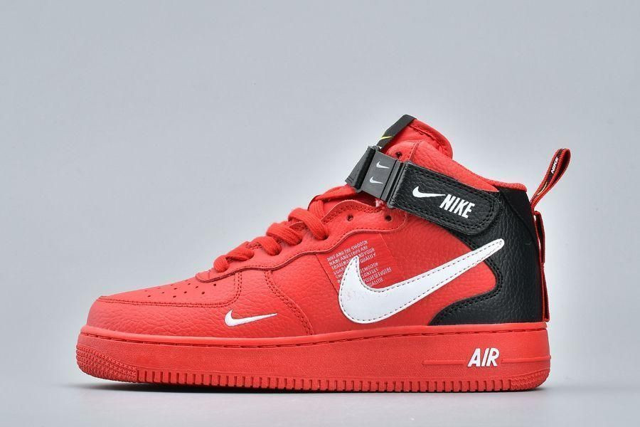 Men's Air Force 1 Mid Utility University Red Shoes