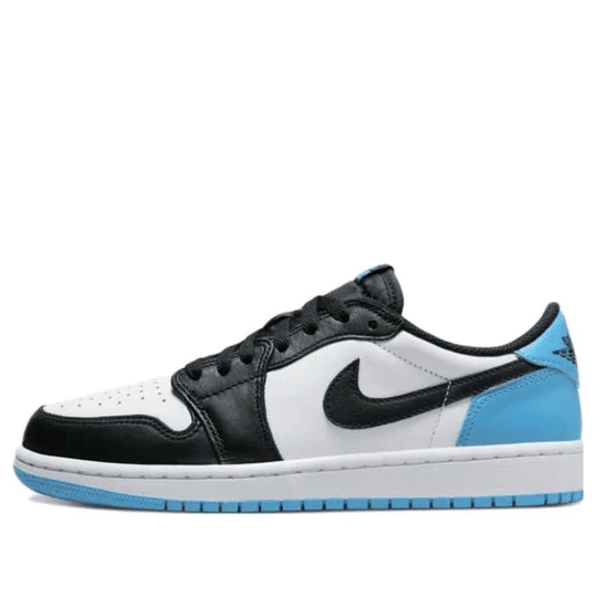 Men's Air Jordan 1 Low Black Dark Powder Blue Shoes