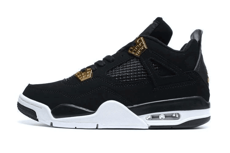 Men's Air Jordan 4 Black Metallic Gold Shoes