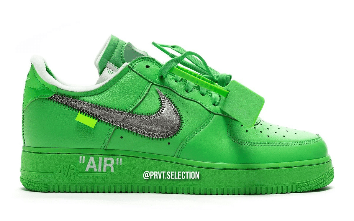 Men's New York Brooklyn Museum x Off-White x Air Force 1'07 Low Light Green Spark Shoes