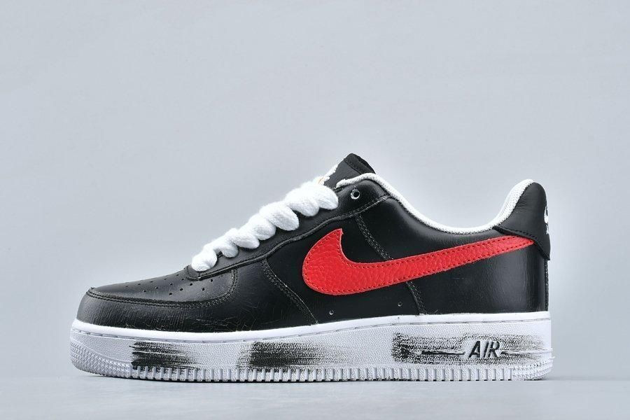 Men's PEACEMINUSONE x Air Force 1 G-Dragon Para Noise Black Red Shoes