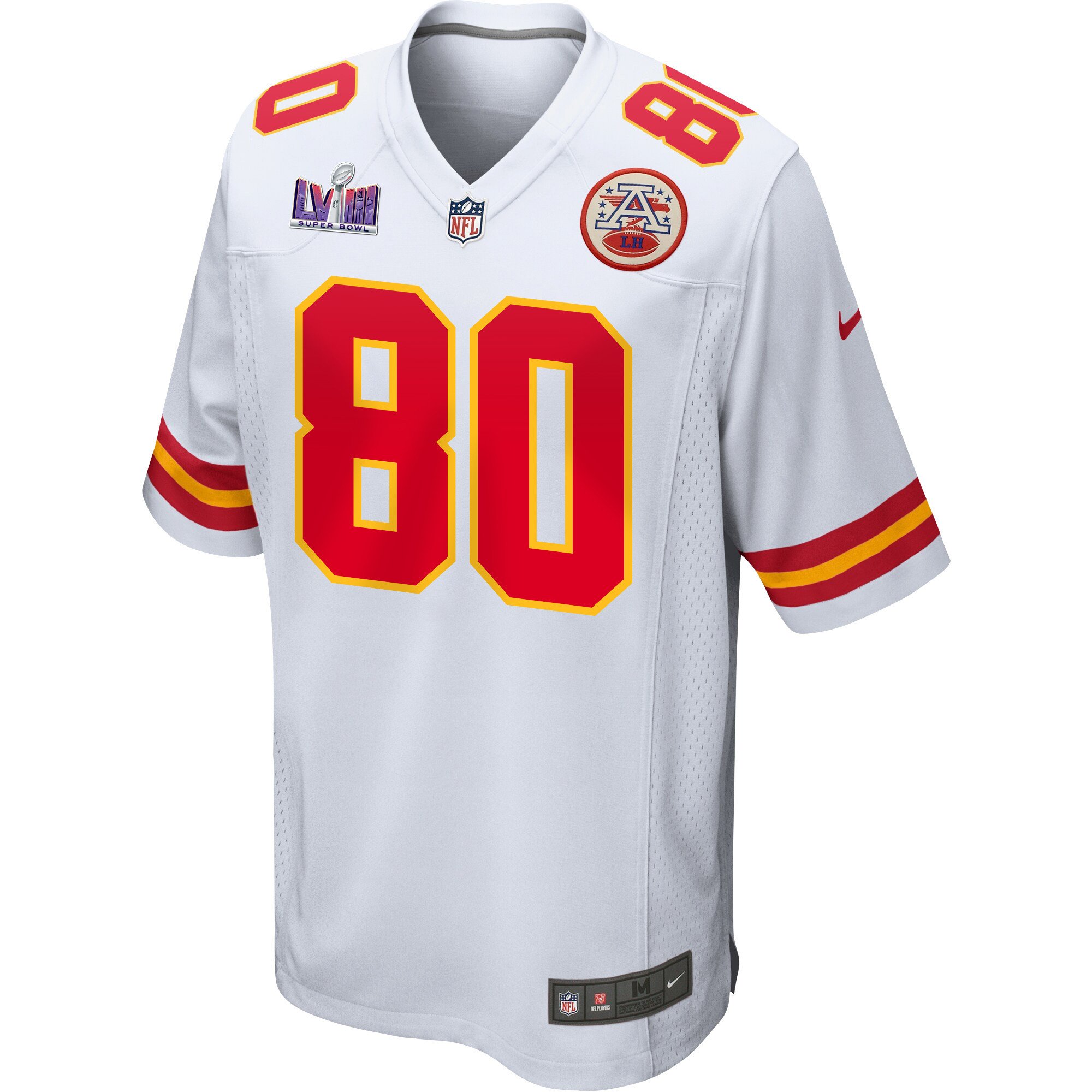 Montrell Washington 80 Kansas City Chiefs Super Bowl LVIII Patch Game Men Jersey – White