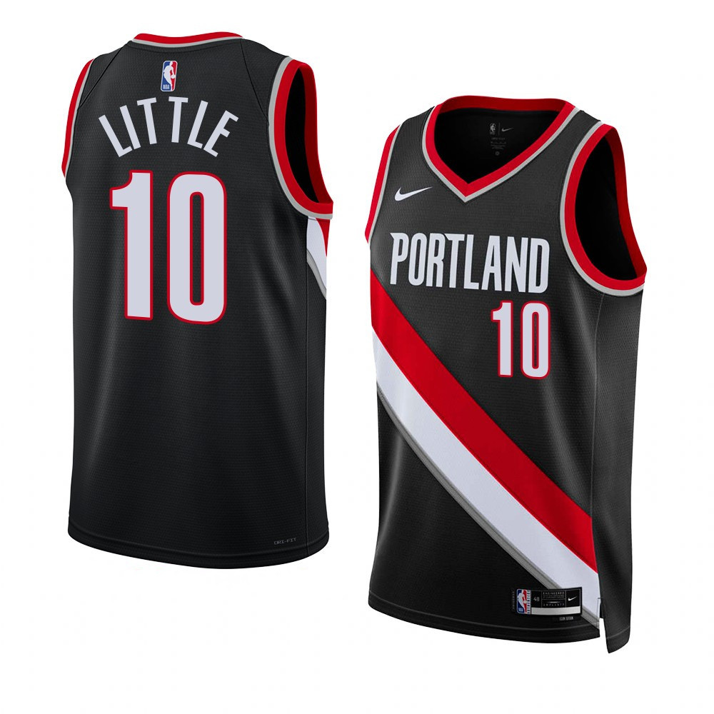 Nassir Little Portland Trail Blazers 2022-23 Icon Edition Black Swingman Jersey