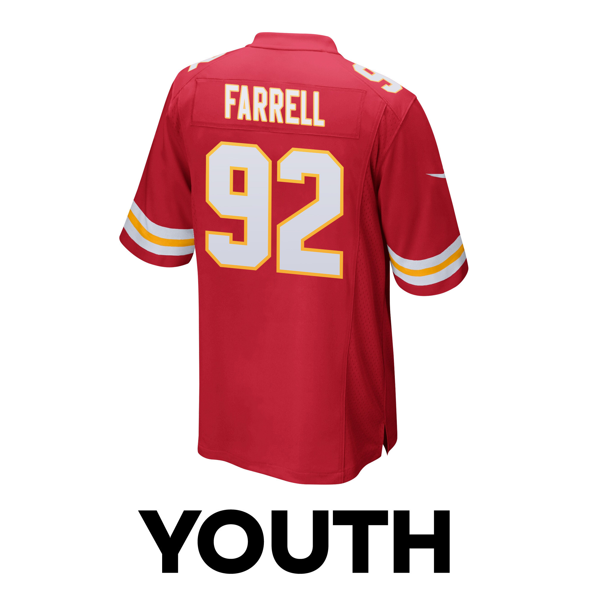 Neil Farrell 92 Kansas City Chiefs Super Bowl LVIII Champions 4 Stars Patch Game YOUTH Jersey - Red