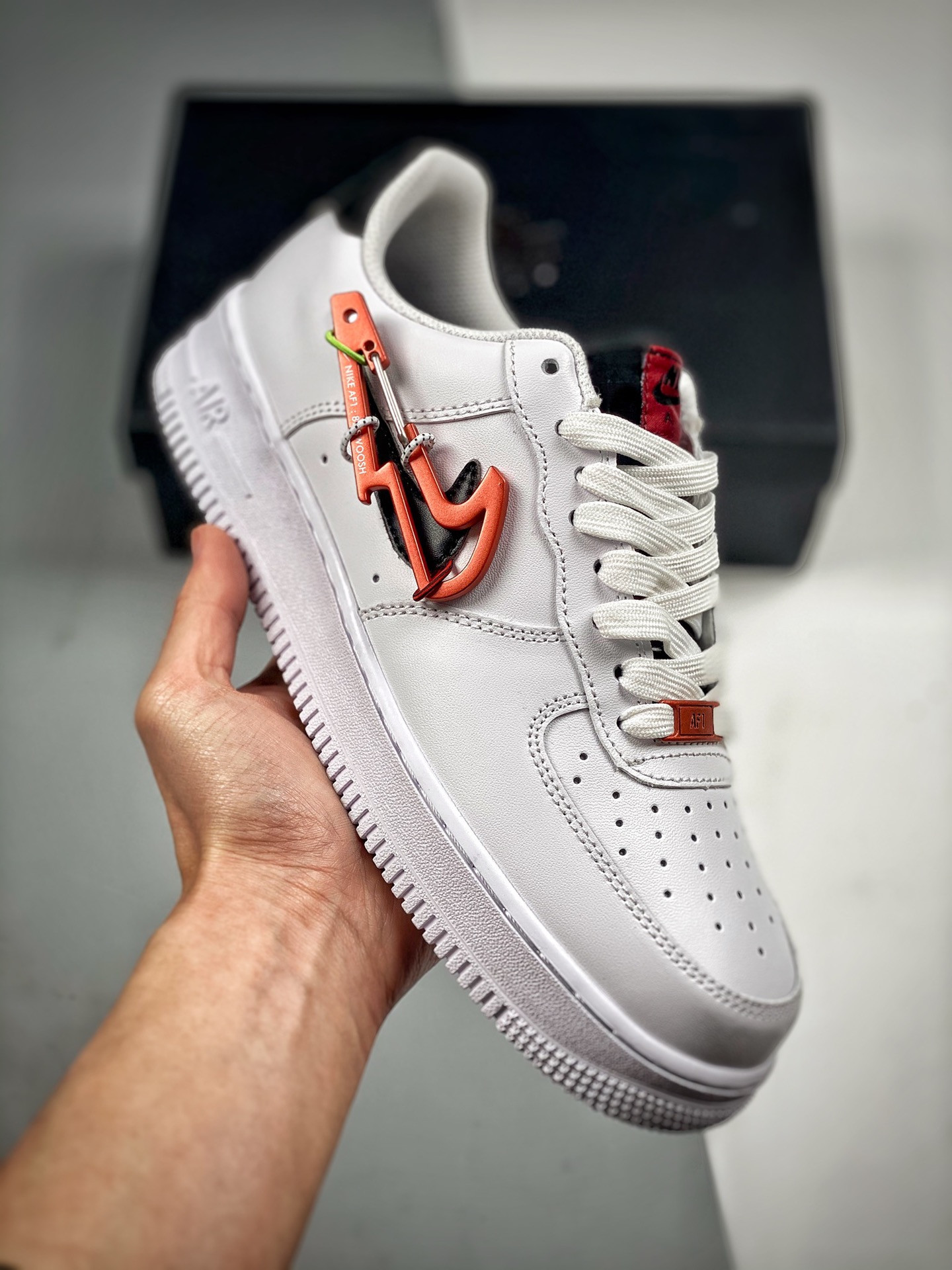 Nike Air Force 1 Low Carabiner Swoosh White Habanero Red DH7579-100