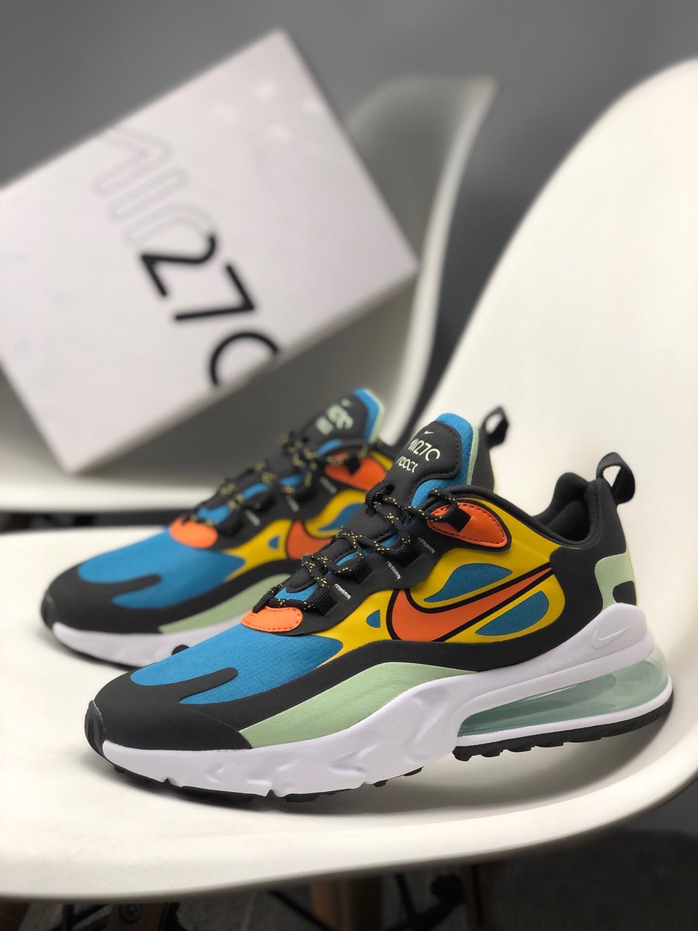 Nike Air Max 270 React Green Abyss/Black-Laser Orange-Starfish