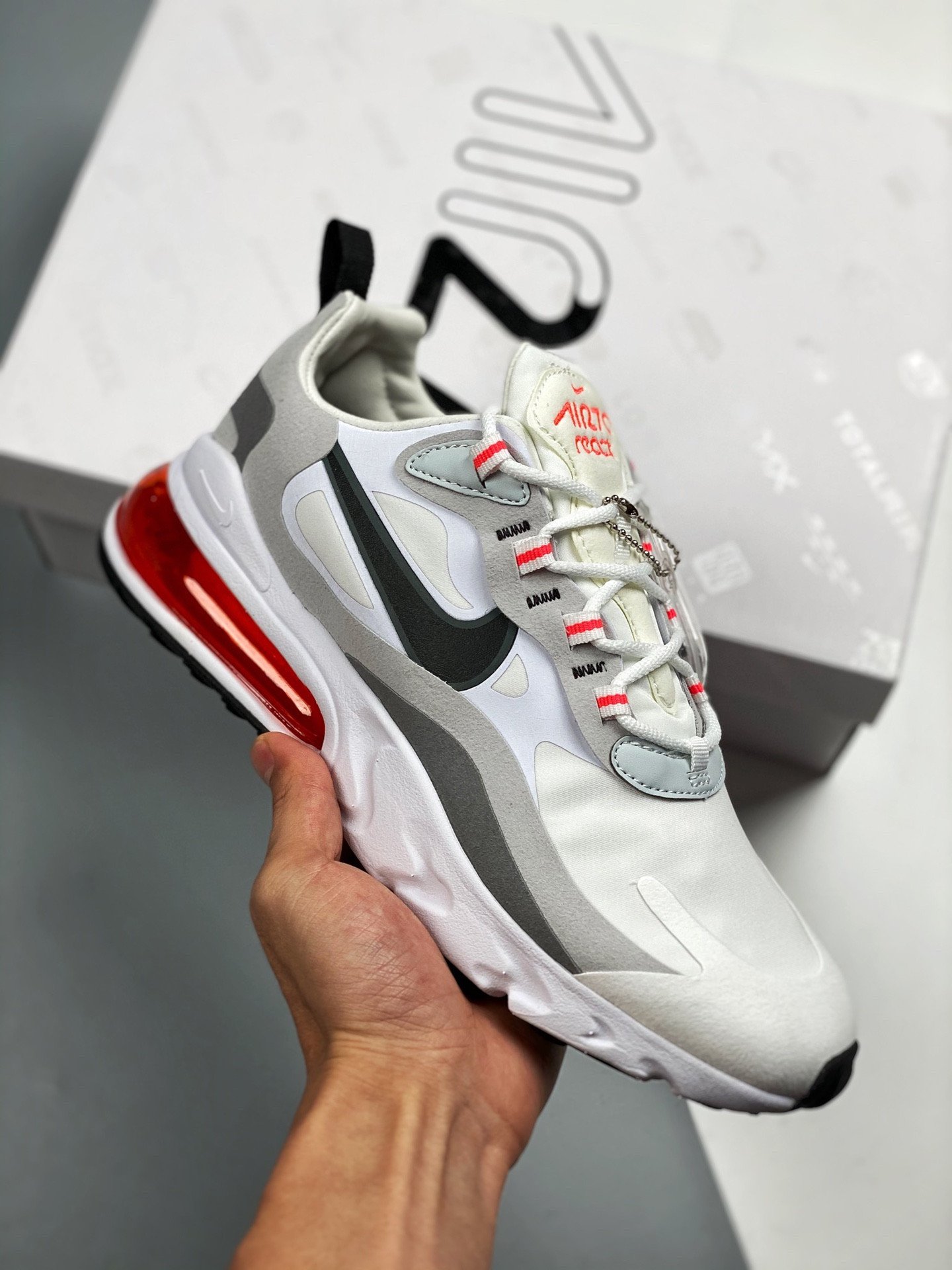 Nike Air Max 270 React White Flash Crimson CT1280-100