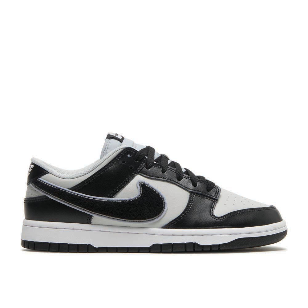 Nike Dunk Low 'Chenille Swoosh - Black Grey Fog' Signature Footwear