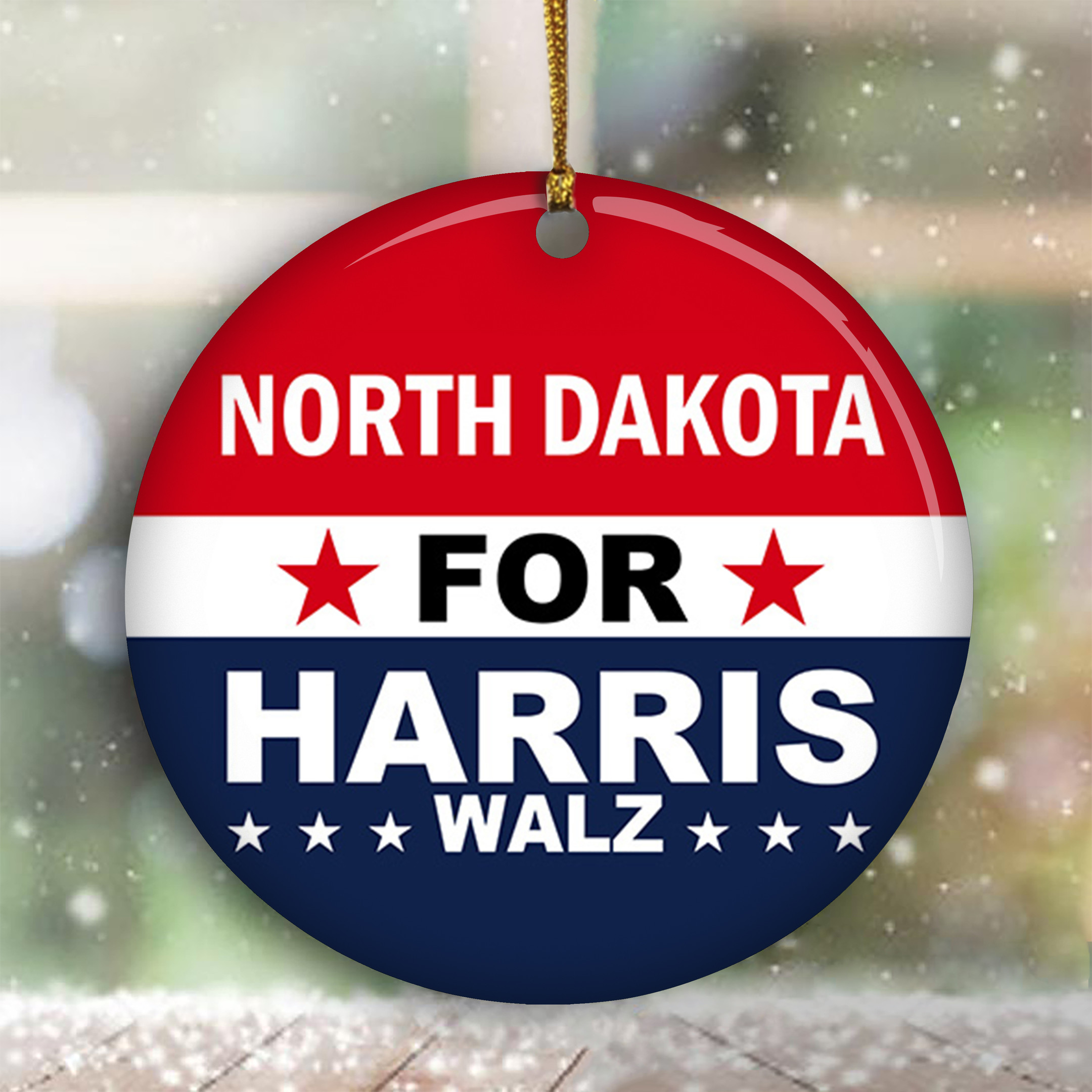North Dakota For Harris Walz 2024 Ornament Harris Walz Ornament