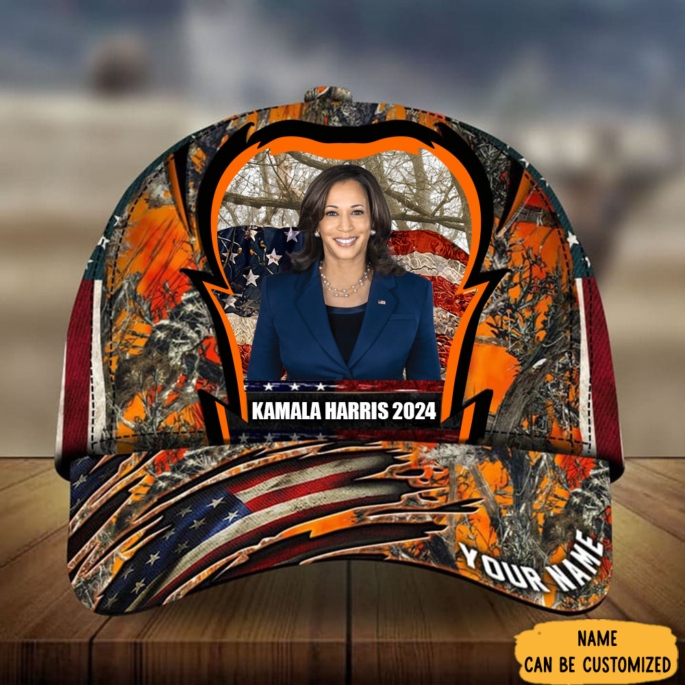 Personalized Kamala Harris 2024 Camo Hat Kamala Campaign Patriotic Cap Dad Gifts