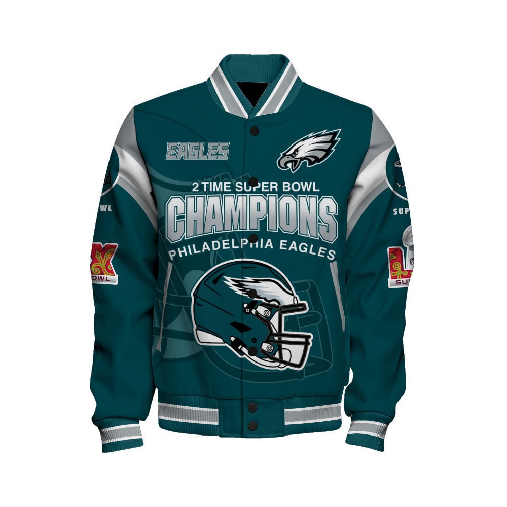 Philadelphia Eagles Super Bowl LIX 2025 Make History Varsity Jacket - All-Over-Printed Jacket