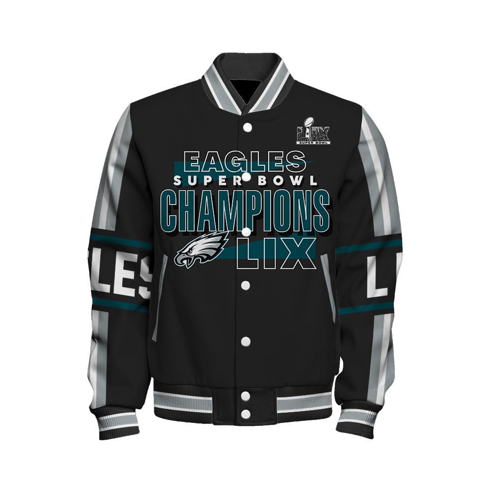 Philadelphia Eagles Super Bowl LIX Champions A Glorious Journey Varsity Jacket - All-Over-Printed Jacket