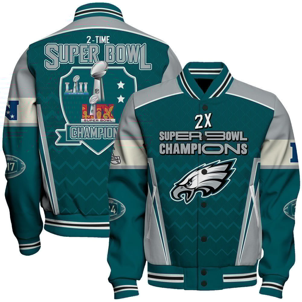 Philadelphia Eagles Super Bowl LIX Champions Wear Your Pride Varsity Jacket - All-Over-Printed Jacket