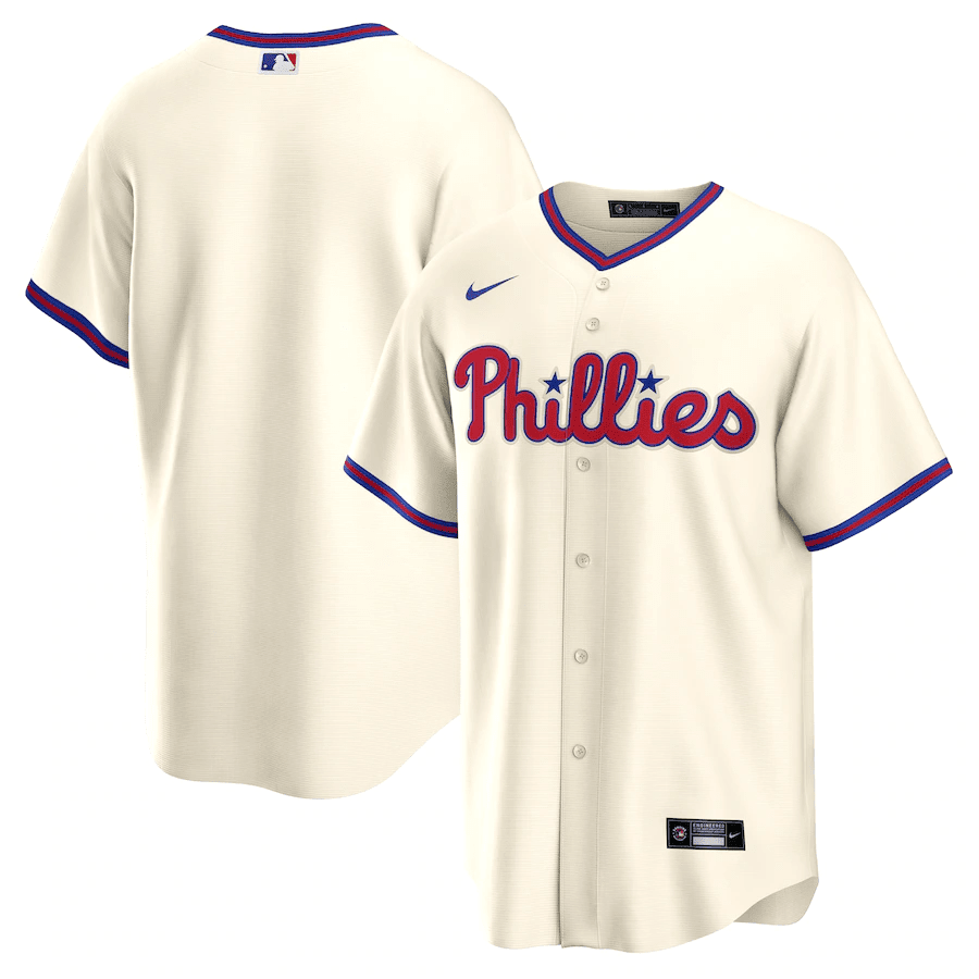 Philadelphia Phillies Alternate Cream Baseball Player Jersey