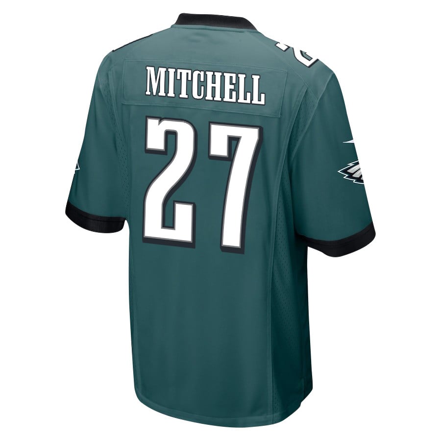 Quinyon Mitchell 27 Philadelphia Eagles Super Bowl LIX New Orleans Patch Game Men Jersey – Midnight Green