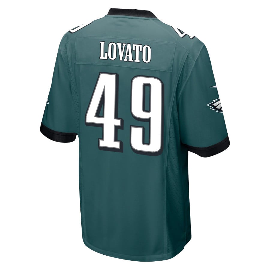 Rick Lovato 49 Philadelphia Eagles Super Bowl LIX New Orleans Patch Game Men Jersey – Midnight Green