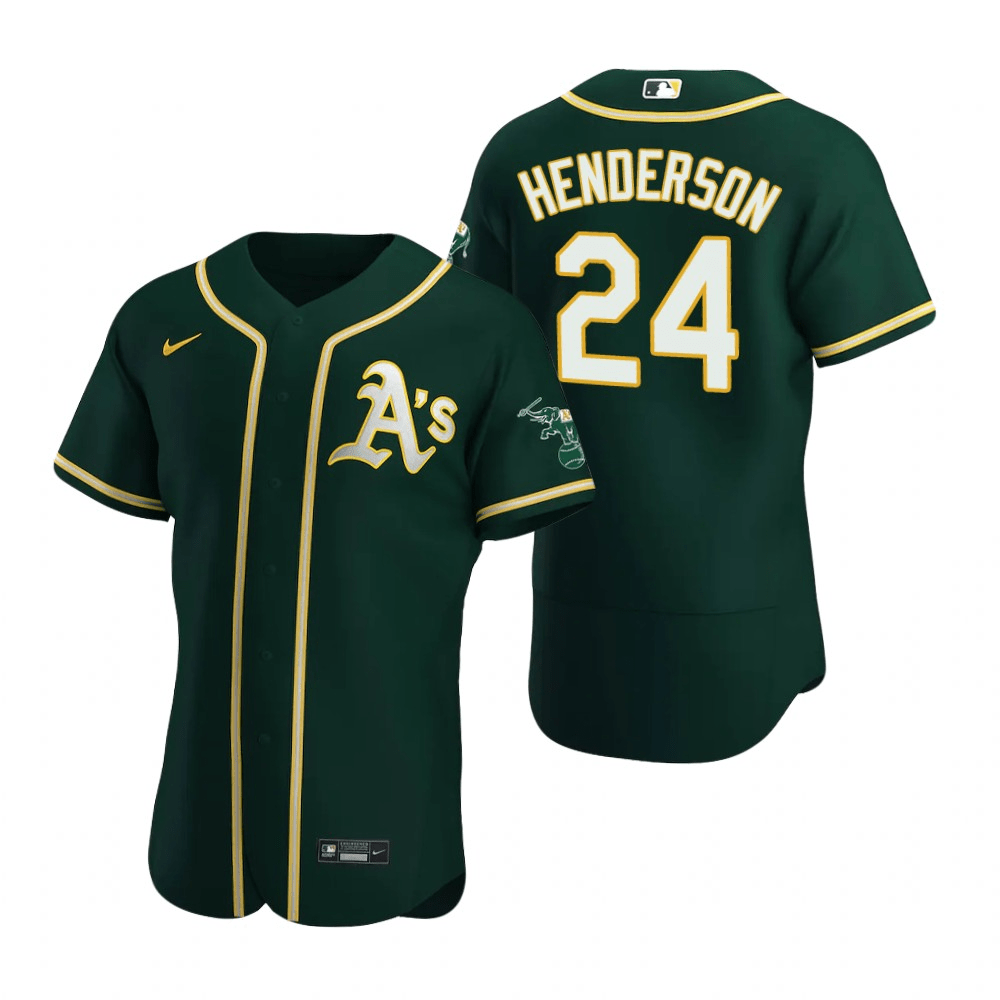 Rickey Henderson Oakland Athletics Alternate Green Baseball Player Jersey
