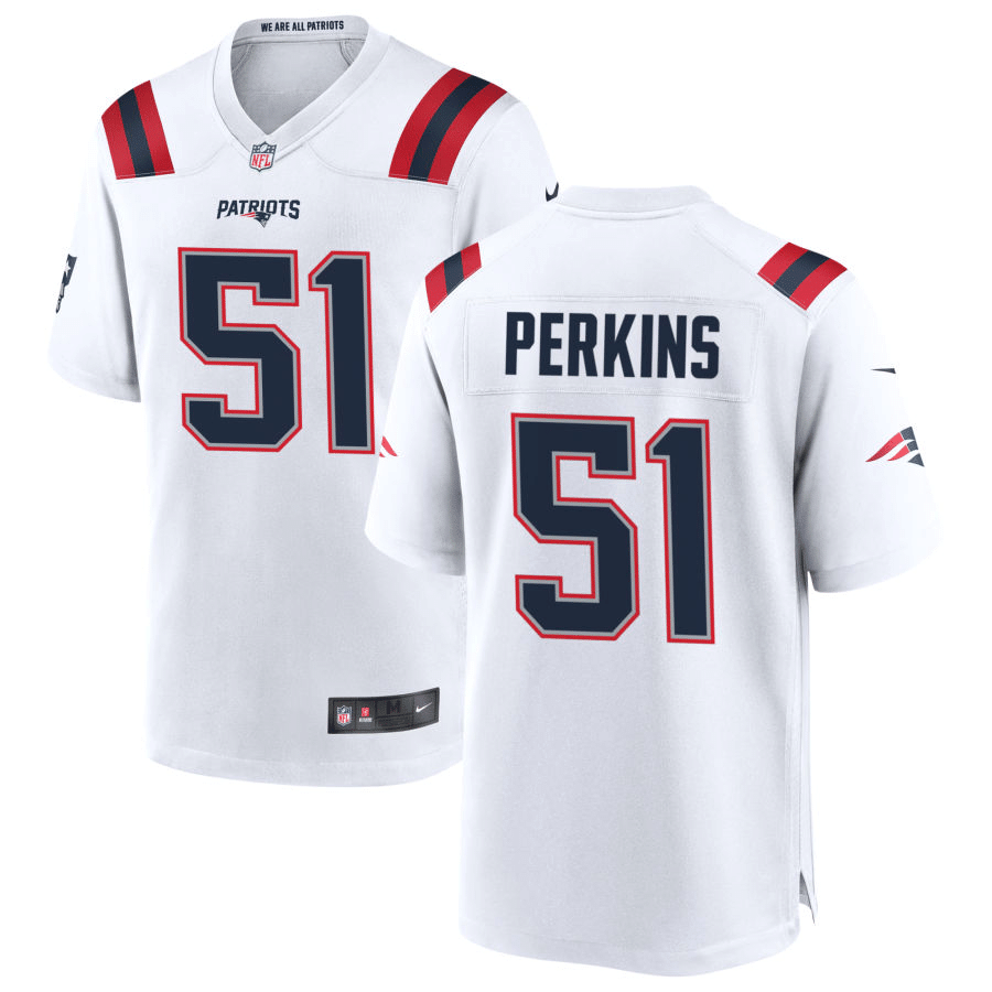 Ronnie Perkins New England Patriots White Game Jersey