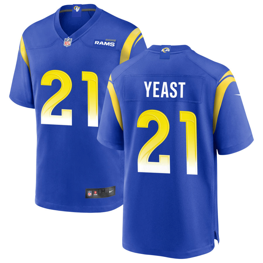 Russ Yeast Los Angeles Rams Royal Game Jersey