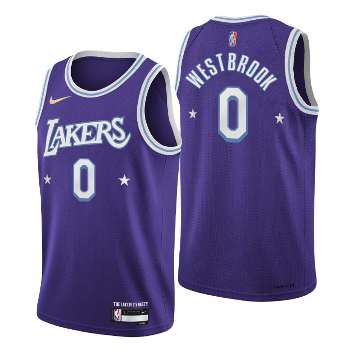 Russell Westbrook Los Angeles Lakers 2021-22 City Purple Swingman Jersey