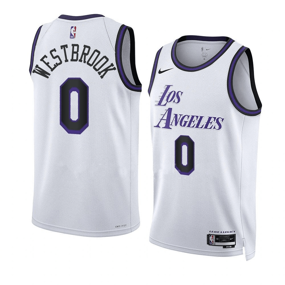 Russell Westbrook Los Angeles Lakers 2022-23 City Edition White Swingman Jersey