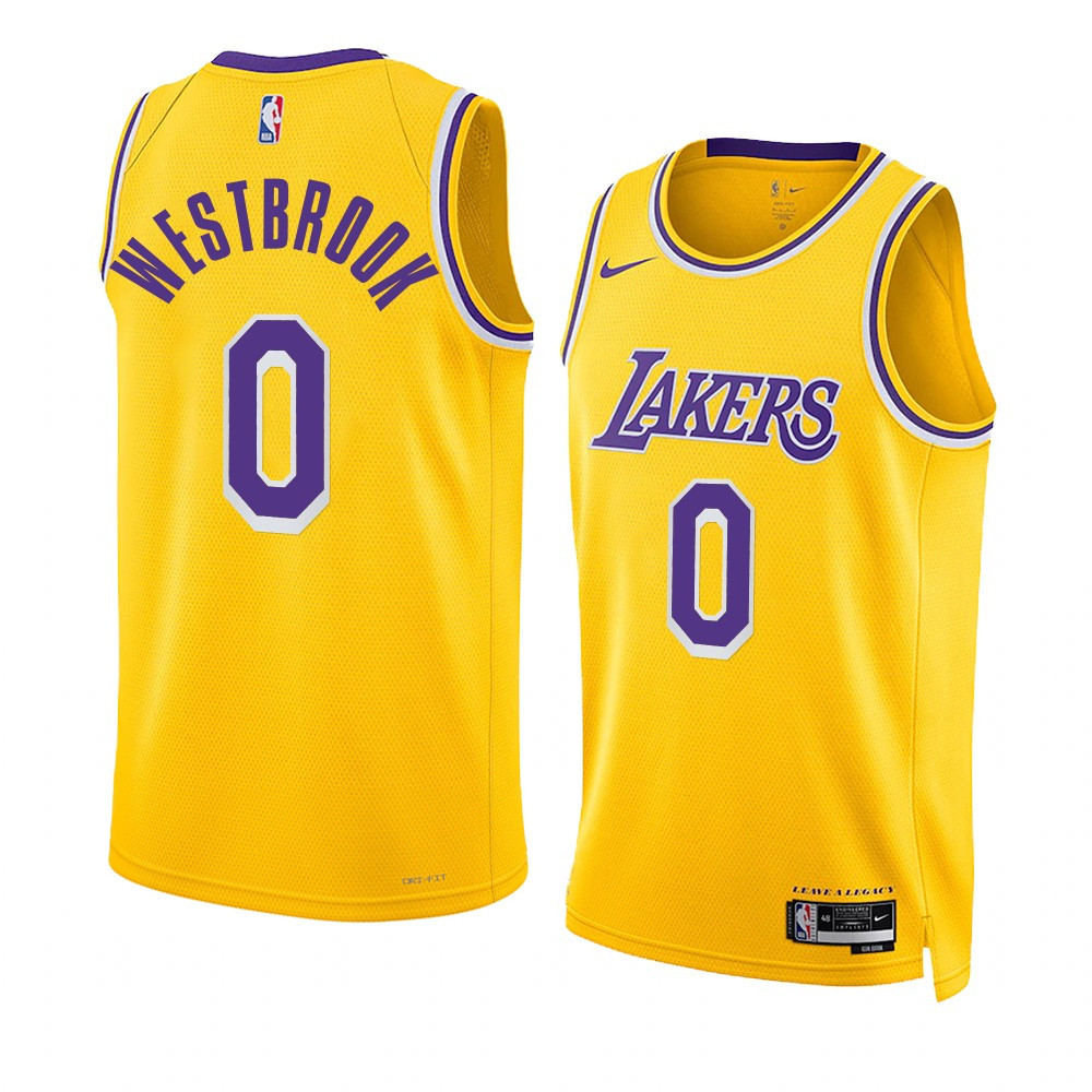 Russell Westbrook Los Angeles Lakers 2022-23 Icon Edition Gold Swingman Jersey