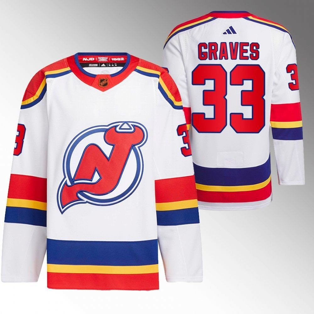 Ryan Graves New Jersey Devils 2022 Reverse Retro White Player Swingman Jersey