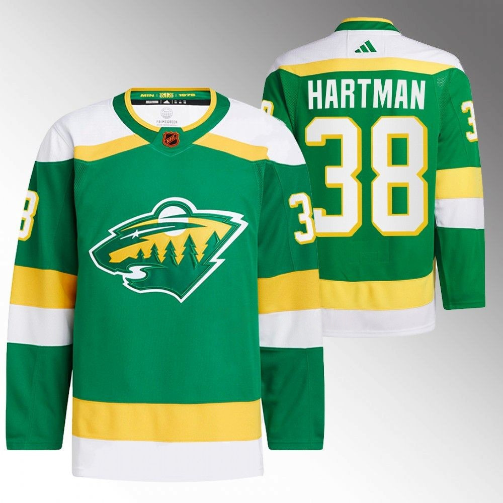 Ryan Hartman Minnesota Wild 2022 Reverse Retro Green Player Swingman Jersey