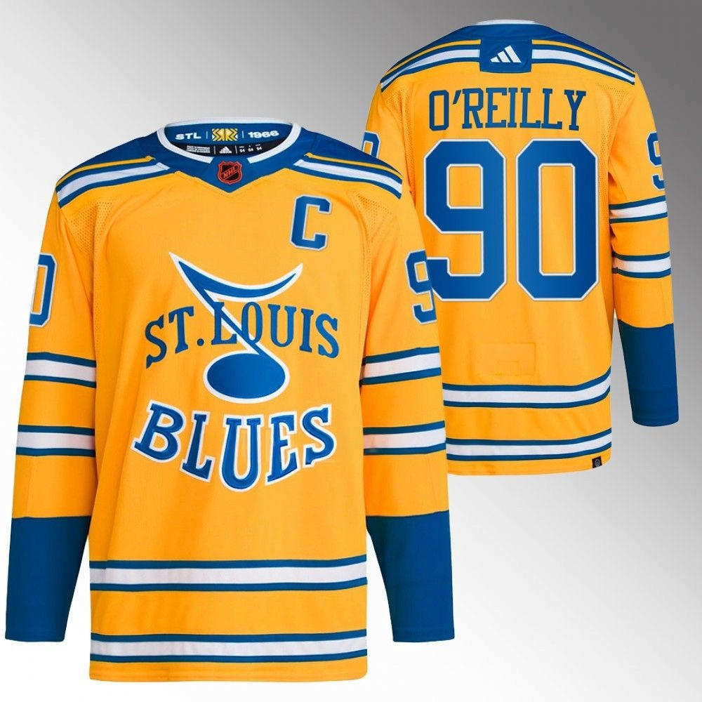 Ryan O'Reilly St. Louis Blues 2022 Reverse Retro Yellow Player Swingman Jersey