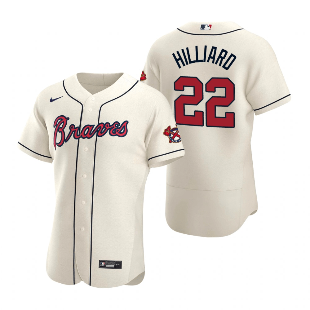 Sam Hilliard Atlanta Braves Alternate Cream Baseball Player Jersey