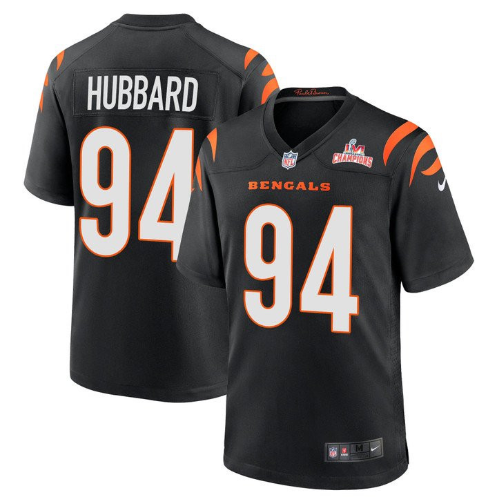 Sam Hubbard Cincinnati Bengals 2022 Super Bowl LVI AFC Champions Logo Black Game Jersey