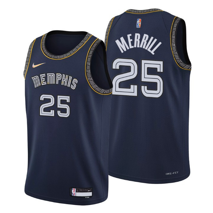 Sam Merrill Memphis Grizzlies 2021-22 City Navy Swingman Jersey