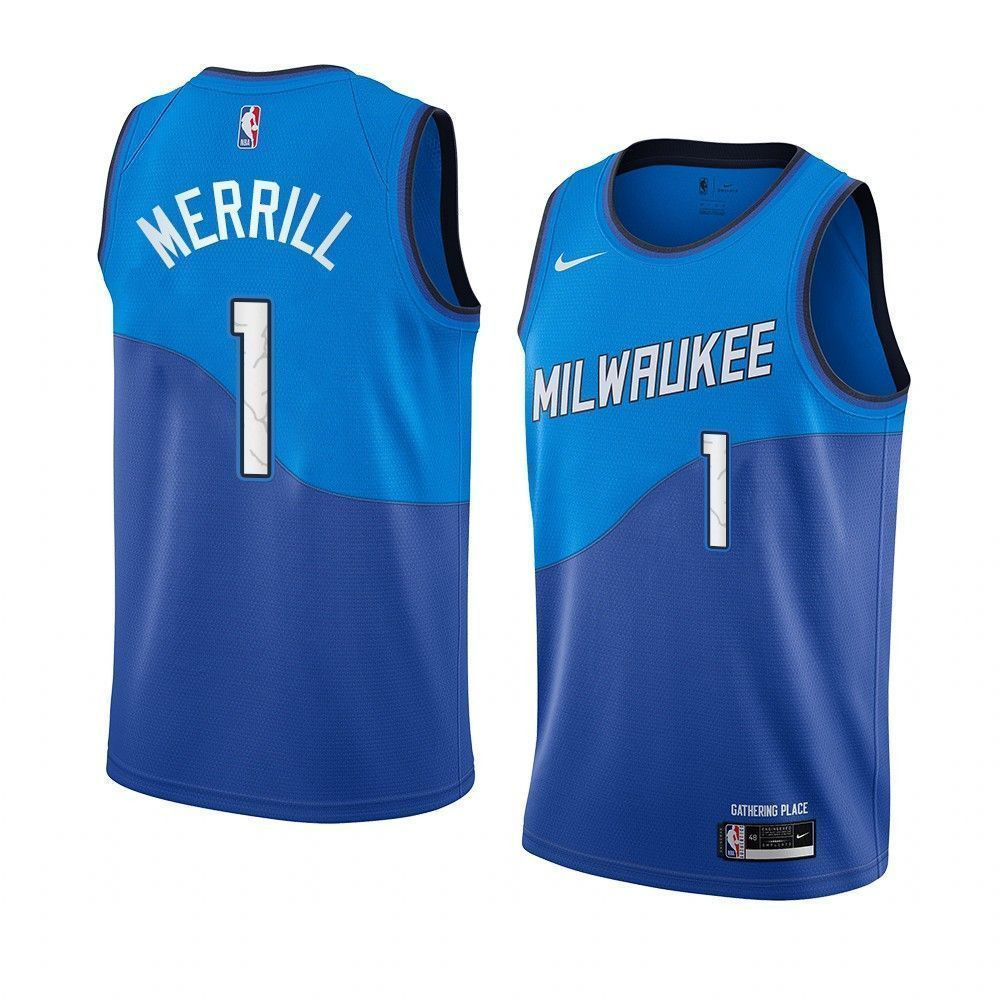 Sam Merrill Milwaukee Bucks 2020-21 City Blue Swingman Jersey